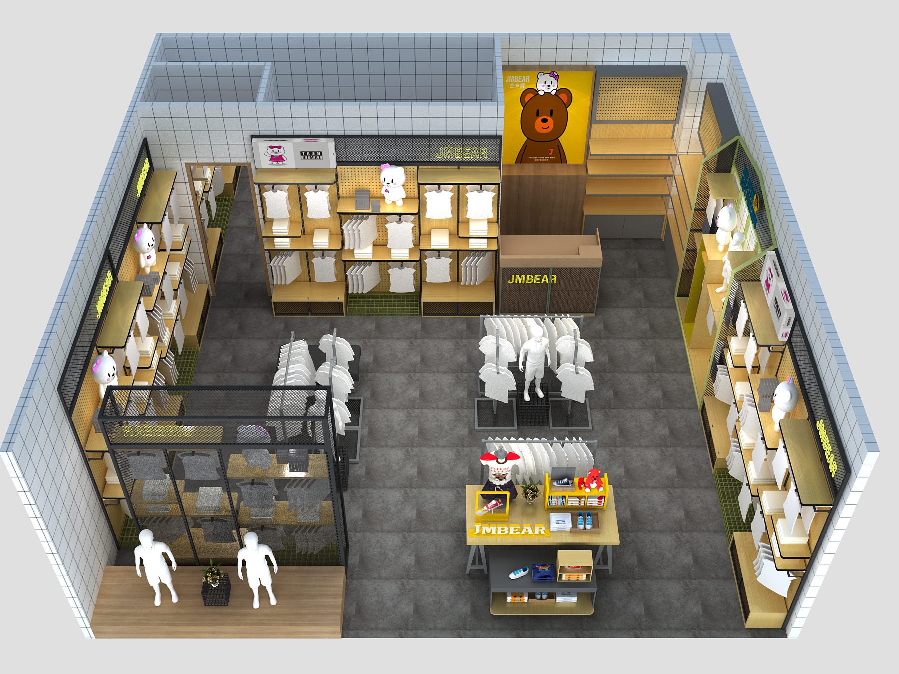 杰米熊童裝展柜，童裝展柜廠